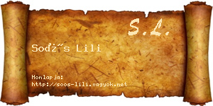 Soós Lili névjegykártya