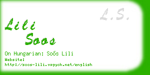 lili soos business card