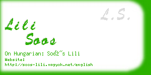 lili soos business card